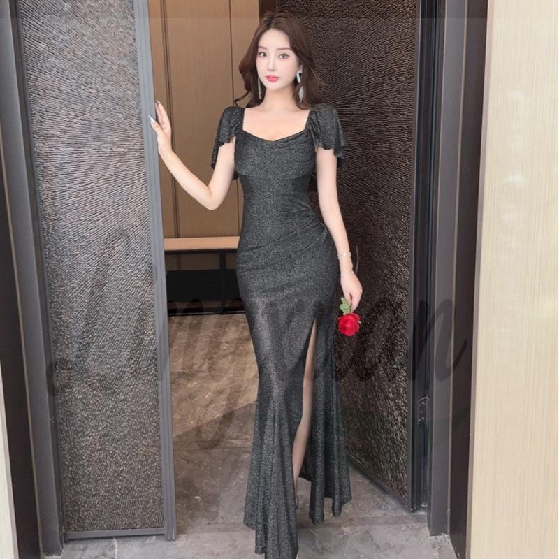 Solid Color Square Neck Mermaidcore Formal Dress - Sexy Hip-Hugging Slit Slim Fit Short Sleeve Small чёрный
Solid Color Square Neck Mermaidcore Formal Dress - Sexy Hip-Hugging Slit Slim Fit Short Sleeve Small чёрный