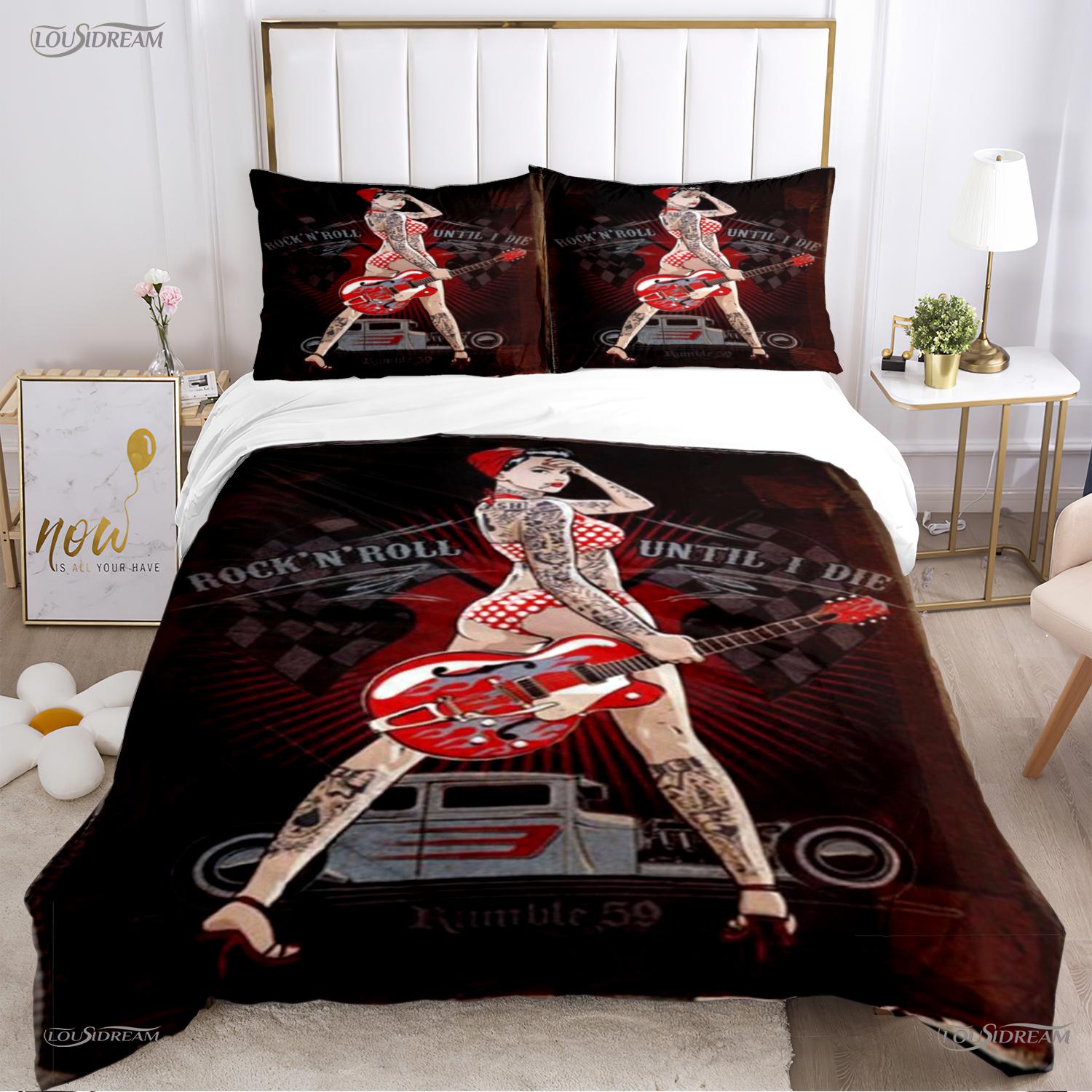 Rockabilly Hip Hop Music All Season Duvet Cover Comforter Bedding Sets Soft Quilt Cover and Pillowcases Single/Double/Queen/King 135x200cm
Rockabilly Hip Hop Music All Season Duvet Cover Comforter Bedding Sets Soft Quilt Cover and Pillowcases Single/Double/Queen/King 135x200cm