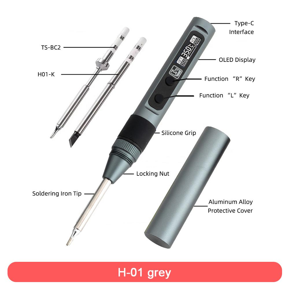 FMchip H-01 Soldering Iron PD 3.0 Protocol 65W Intelligent Temperature Control Suitable for Soldering Repairs and DIY Projects H-01 grey
FMchip H-01 Soldering Iron PD 3.0 Protocol 65W Intelligent Temperature Control Suitable for Soldering Repairs and DIY Projects H-01 grey