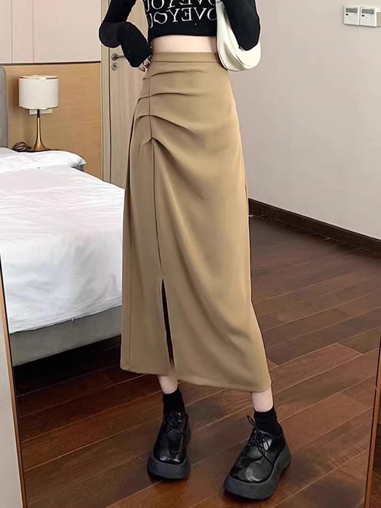 High Waist Slimming A-Line Midi Skirt with Slit - Korean Style Bodycon in Black XL абрикосовый
High Waist Slimming A-Line Midi Skirt with Slit - Korean Style Bodycon in Black XL абрикосовый
