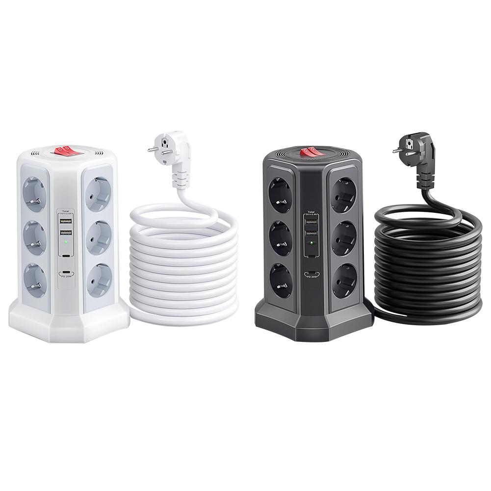 EU 12-bit Surge Protection Extension Lead 4000W 16A with 1.8M Extension Cable 2 USB A and 2 USB C Ports PD20W Top Merge Switch чорний
EU 12-bit Surge Protection Extension Lead 4000W 16A with 1.8M Extension Cable 2 USB A and 2 USB C Ports PD20W Top Merge Switch чорний