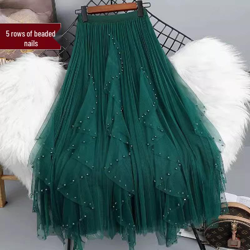 Plus Size High Waist Ruffle Pleated Fairy Mesh Skirt for Women One Size темно-зеленого
Plus Size High Waist Ruffle Pleated Fairy Mesh Skirt for Women One Size темно-зеленого