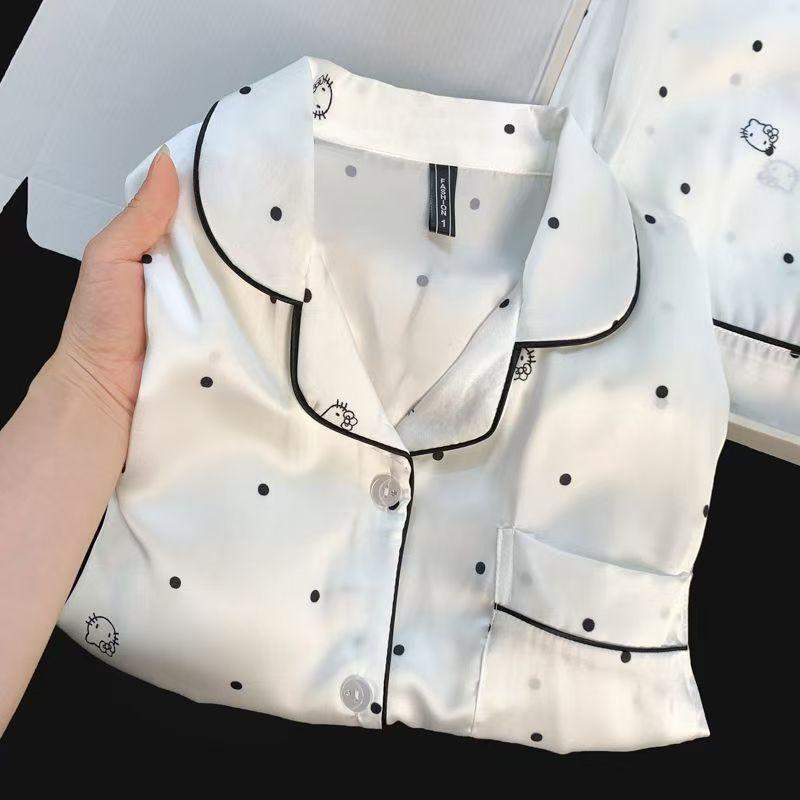 Cute polka dots ins simple style HelloKitty pajamas women s summer short-sleeved shorts casual loungewear set S
Cute polka dots ins simple style HelloKitty pajamas women s summer short-sleeved shorts casual loungewear set S