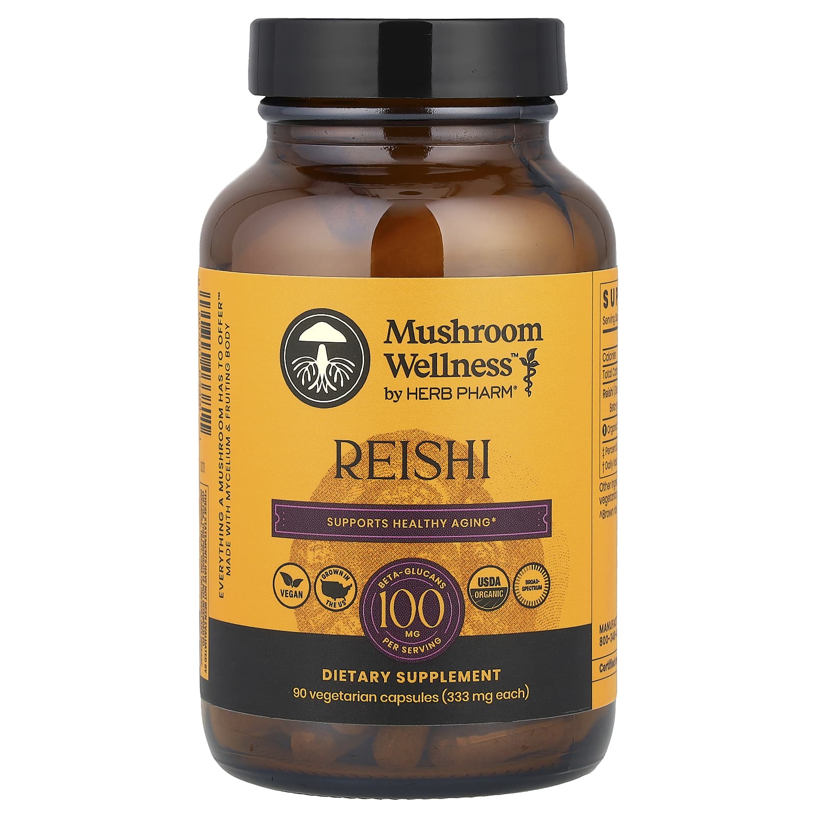 Mushroom Wellness™, Reishi Mushroom, Veggie Caps, 90 Capsules (333Mg per Capsule)
Mushroom Wellness™, Reishi Mushroom, Veggie Caps, 90 Capsules (333Mg per Capsule)