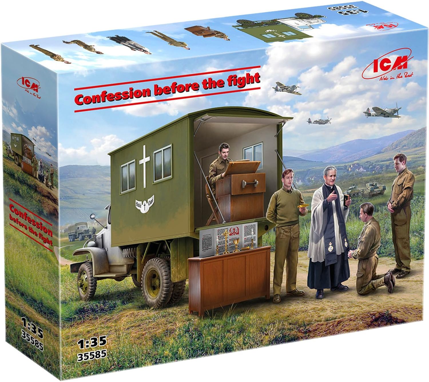 ICM Вторая мировая война Британский мобильный грузовик-часовня с фигурой Пластиковая модель 35585 1/35 (Боевая машина)
ICM Вторая мировая война Британский мобильный грузовик-часовня с фигурой Пластиковая модель 35585 1/35 (Боевая машина)