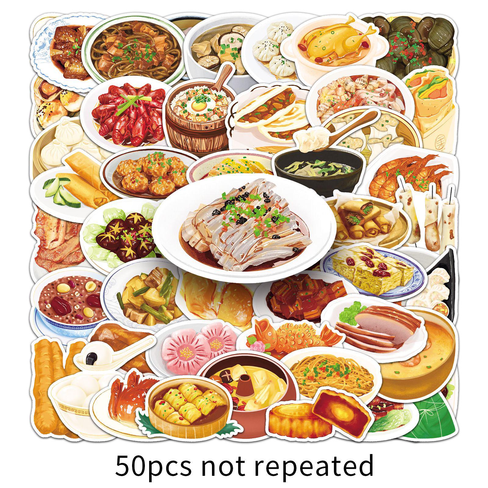 50 Hand-Painted Chinese Food Cartoon Stickers for Decoration
50 Hand-Painted Chinese Food Cartoon Stickers for Decoration