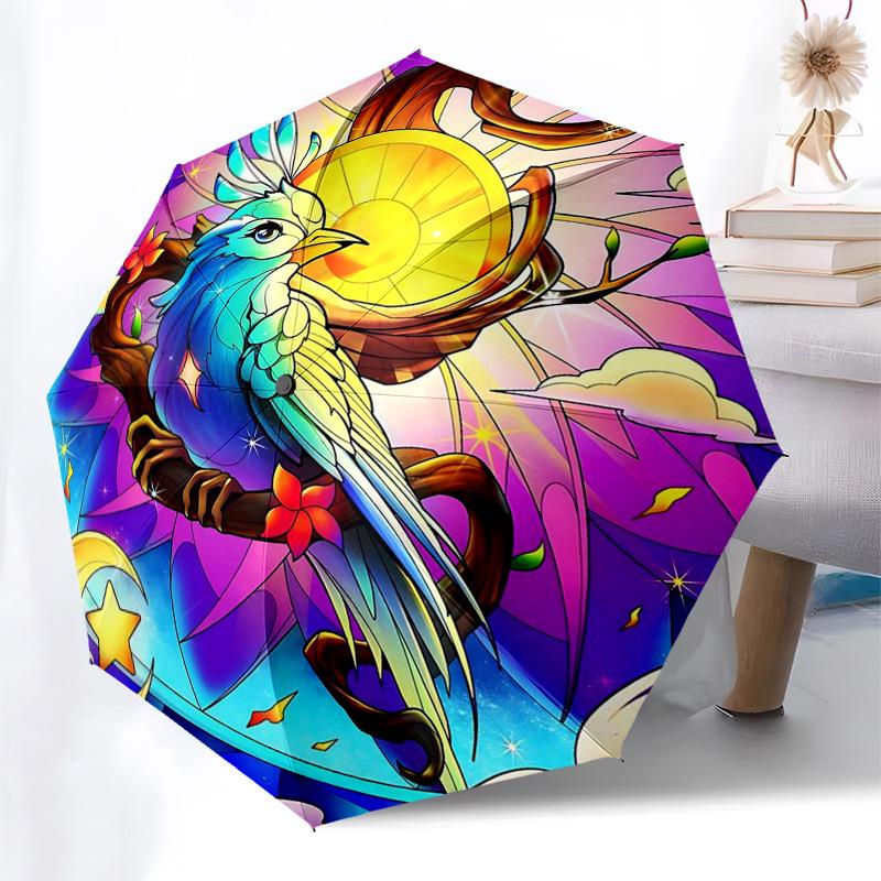 1pc Stained Glass Bird Auto-Folding Umbrella: Portable 3-Fold Design with Iron Frame, Perfect for Outdoor Use, Festive Gifts, Travel, Daily Use, and F
1pc Stained Glass Bird Auto-Folding Umbrella: Portable 3-Fold Design with Iron Frame, Perfect for Outdoor Use, Festive Gifts, Travel, Daily Use, and F