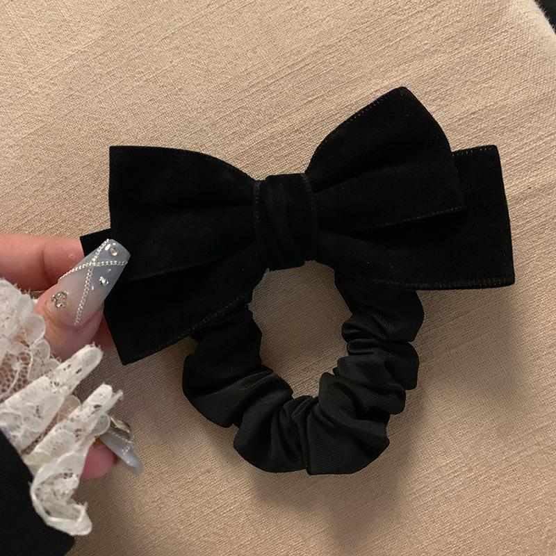 Black Velvet Bow Scrunchies Headdress Vintage Fashion Korean Sweet Girls Hair Rope Ponytail Autumn Winter Hair Accessories One Size
Black Velvet Bow Scrunchies Headdress Vintage Fashion Korean Sweet Girls Hair Rope Ponytail Autumn Winter Hair Accessories One Size