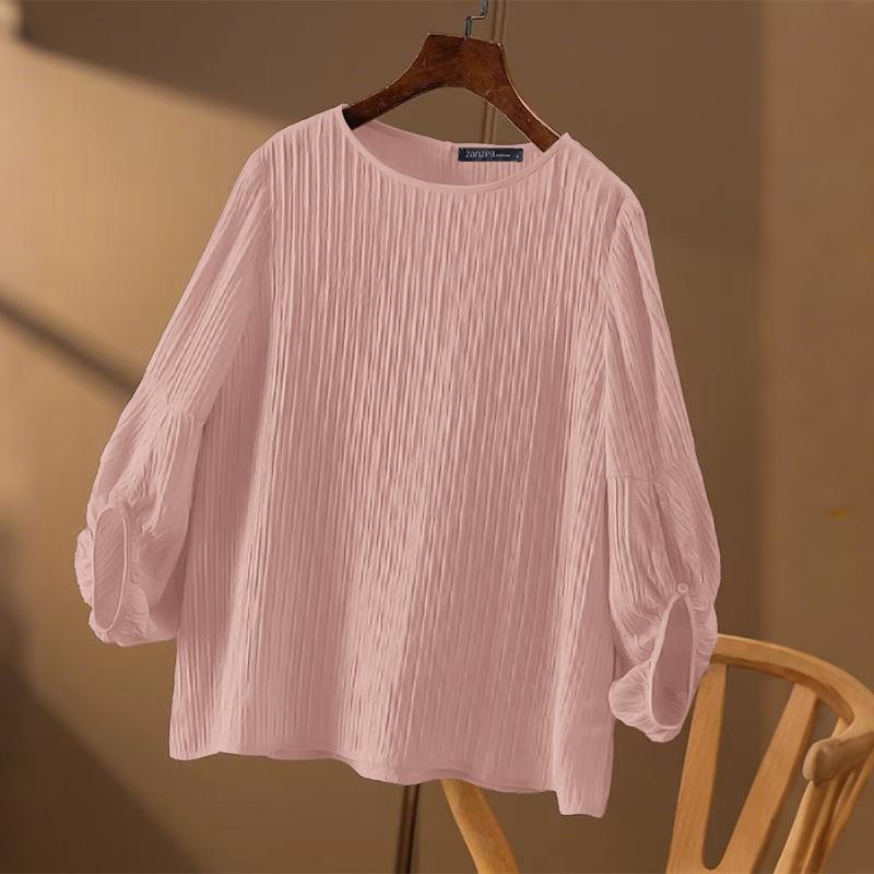 ZANZEA Женская повседневная блузка с круглым вырезом и рукавами 3/4, свободная накидка M розовый
ZANZEA Женская повседневная блузка с круглым вырезом и рукавами 3/4, свободная накидка M розовый