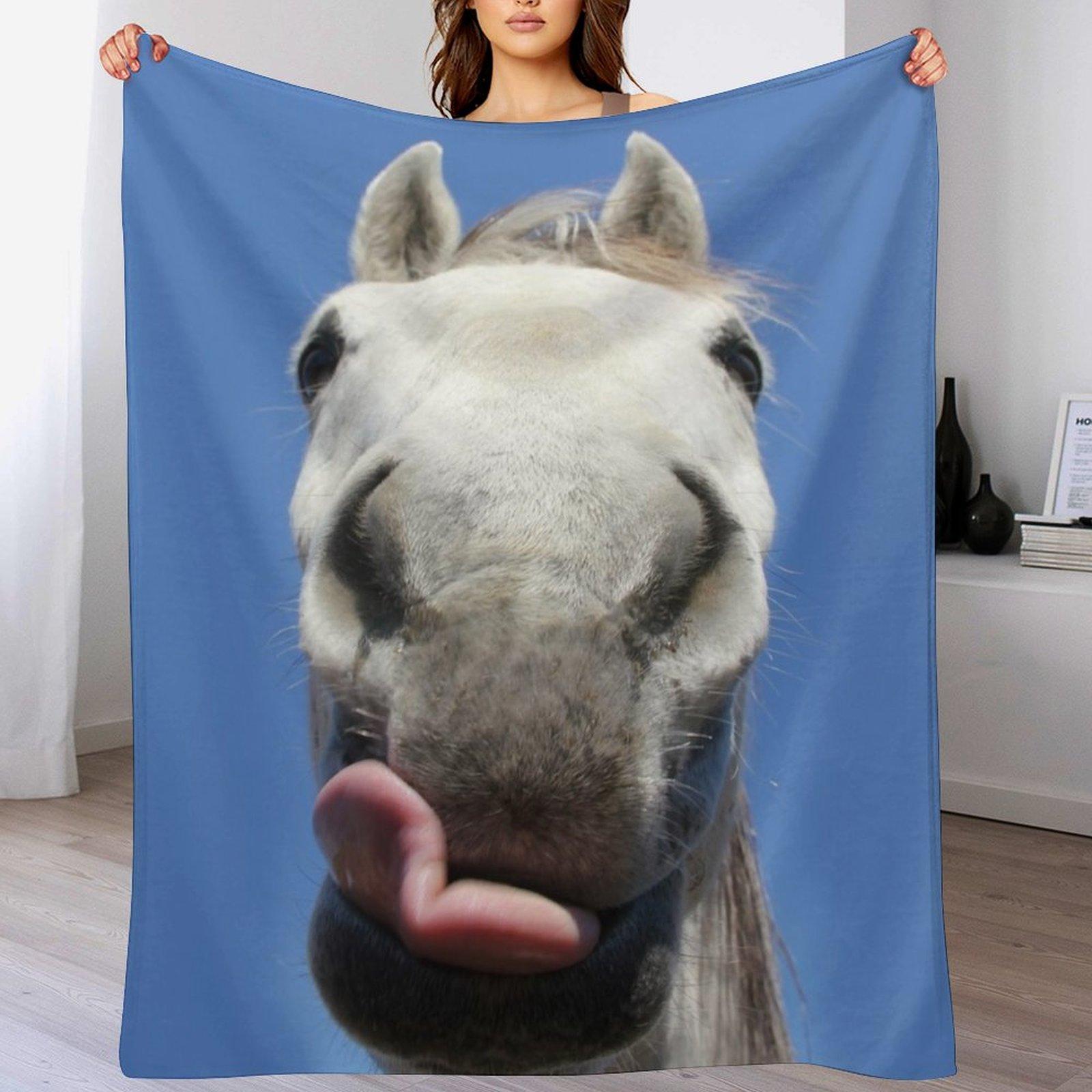 Horse Licks Throw Blanket Mens Soft Warm Throw Blanket for Couch 102x76cm(40x30in)
Horse Licks Throw Blanket Mens Soft Warm Throw Blanket for Couch 102x76cm(40x30in)