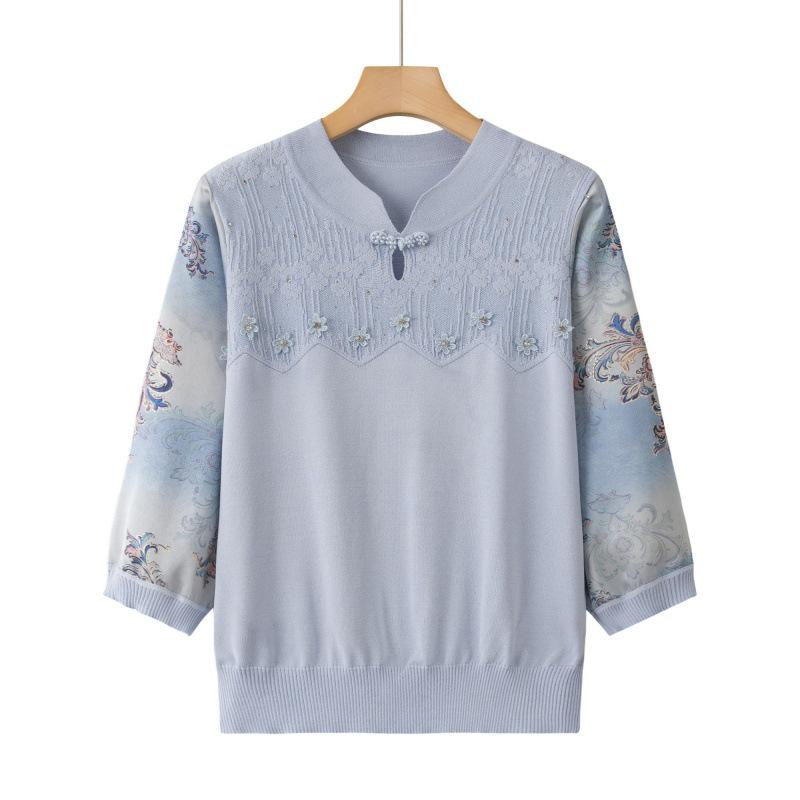 Women s Stylish Spring-Summer Middle-Aged Base Layer Top - Grandma s Fashionable Half-Sleeve T-Shirt XL (Recommended for 85-105 jin)
Women s Stylish Spring-Summer Middle-Aged Base Layer Top - Grandma s Fashionable Half-Sleeve T-Shirt XL (Recommended for 85-105 jin)