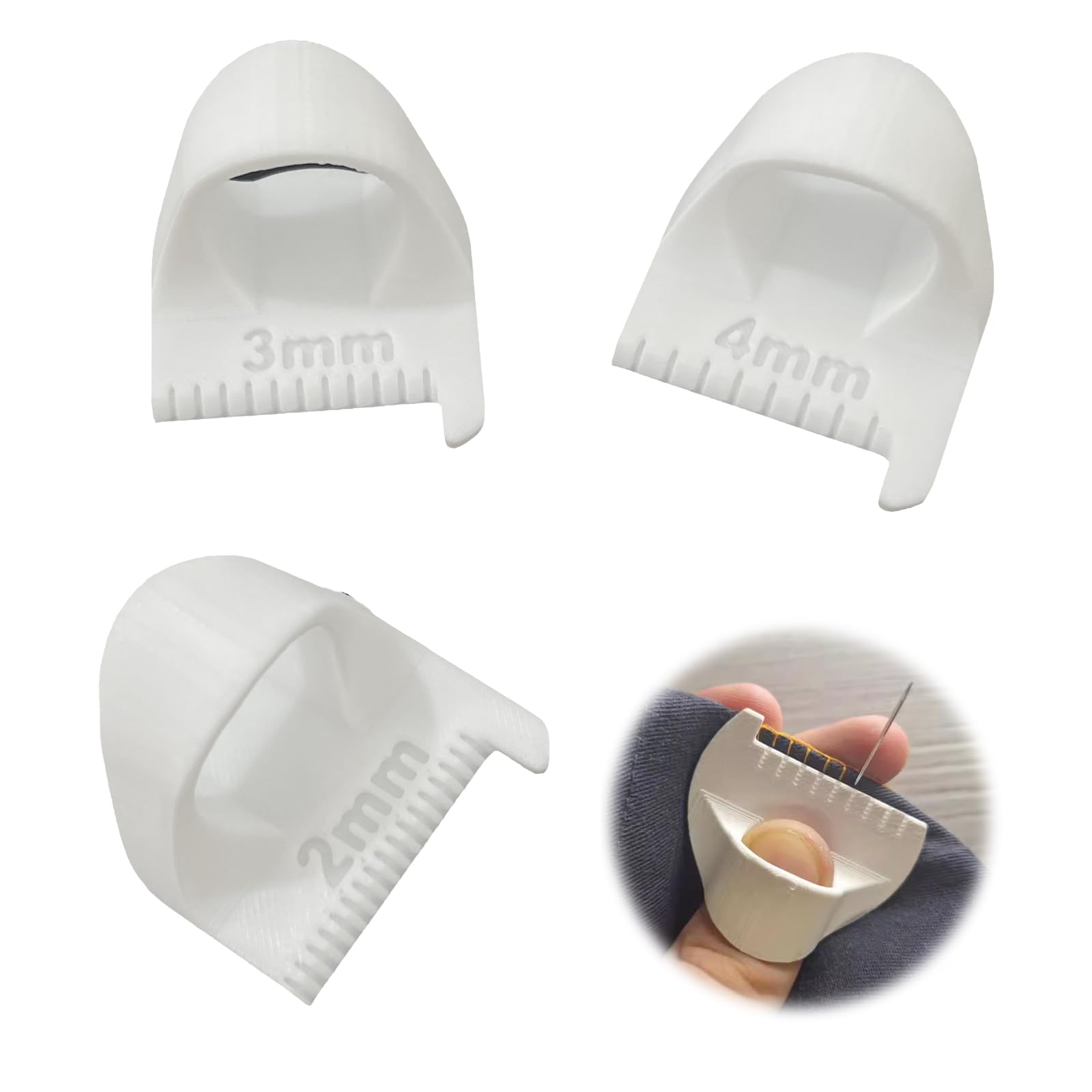 EsiFare Направляющая для шва ручного шитья Шаблон для шитья Направляющая для стежка Линейка с 4 мм Пальцевая ручная Палец Игла Выравнивание DIY Помощь для шитья и пэчворка для белый