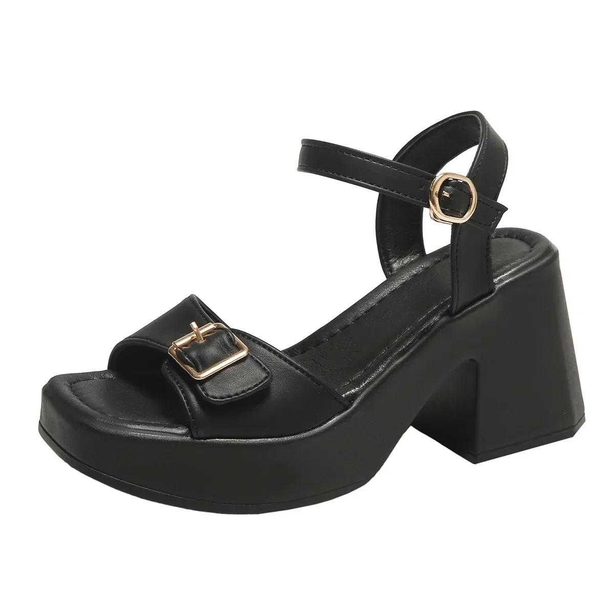 High-heeled Sandalias De Mujer 2026 Summer Square Toe Belt Buckle Sandales Platform Women Shoes Peep Toe Casual Solid Femme 42 чорний
High-heeled Sandalias De Mujer 2026 Summer Square Toe Belt Buckle Sandales Platform Women Shoes Peep Toe Casual Solid Femme 42 чорний
