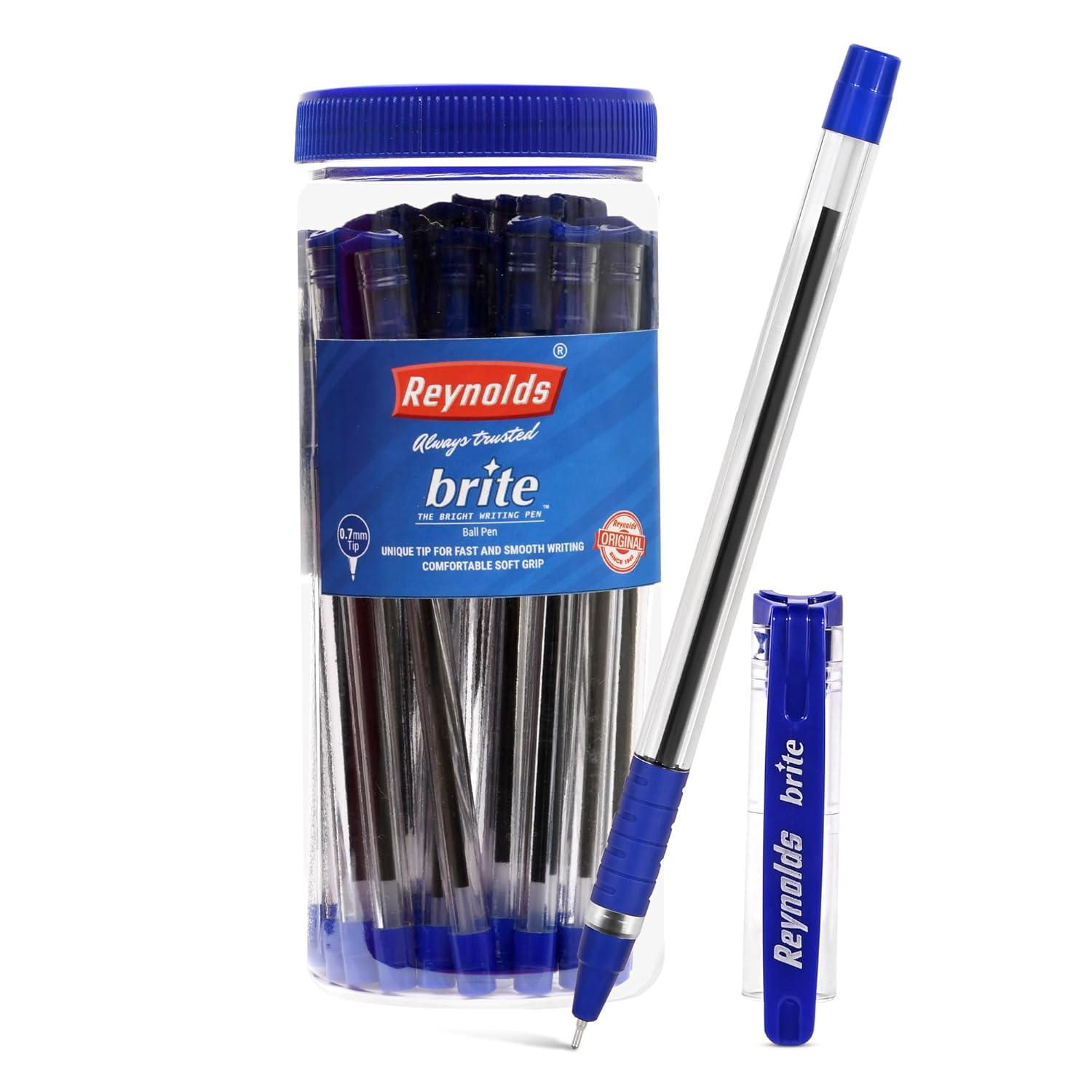 Reynolds Brite Ball Pens Pack Of 1 25 Blue Ink 0.7 mm Tip Smooth Writing Pens For Students School Office Use
Reynolds Brite Ball Pens Pack Of 1 25 Blue Ink 0.7 mm Tip Smooth Writing Pens For Students School Office Use