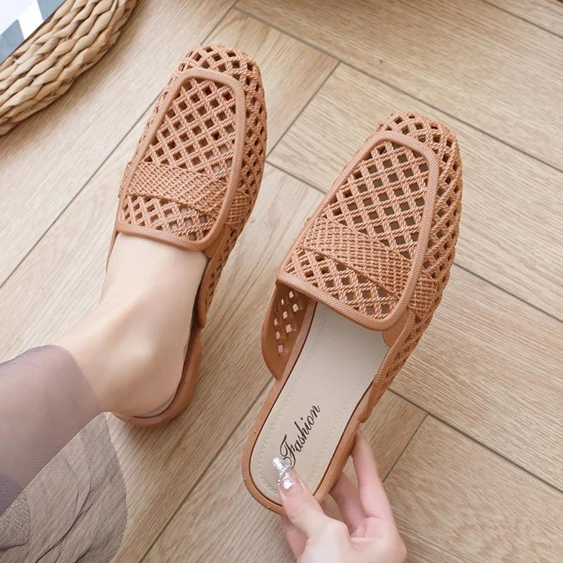 2026 New Women s Flat Sandals Open-Toe Summer Fashionable Half Slippers Solid Color Casual Hollow out Flat Bottom Shoes 40-41
2026 New Women s Flat Sandals Open-Toe Summer Fashionable Half Slippers Solid Color Casual Hollow out Flat Bottom Shoes 40-41