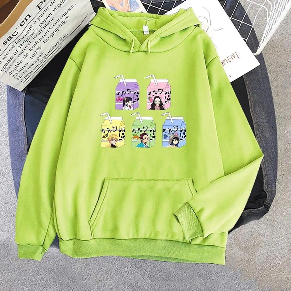 Demon Slayer Kimetsu No Yaiba Hoodies Women Dream Milk Printed Oversized Sweatshirt Green Color Unisex Harajuku Anime Hoodie Tops Unisex Hoodie
Demon Slayer Kimetsu No Yaiba Hoodies Women Dream Milk Printed Oversized Sweatshirt Green Color Unisex Harajuku Anime Hoodie Tops Unisex Hoodie