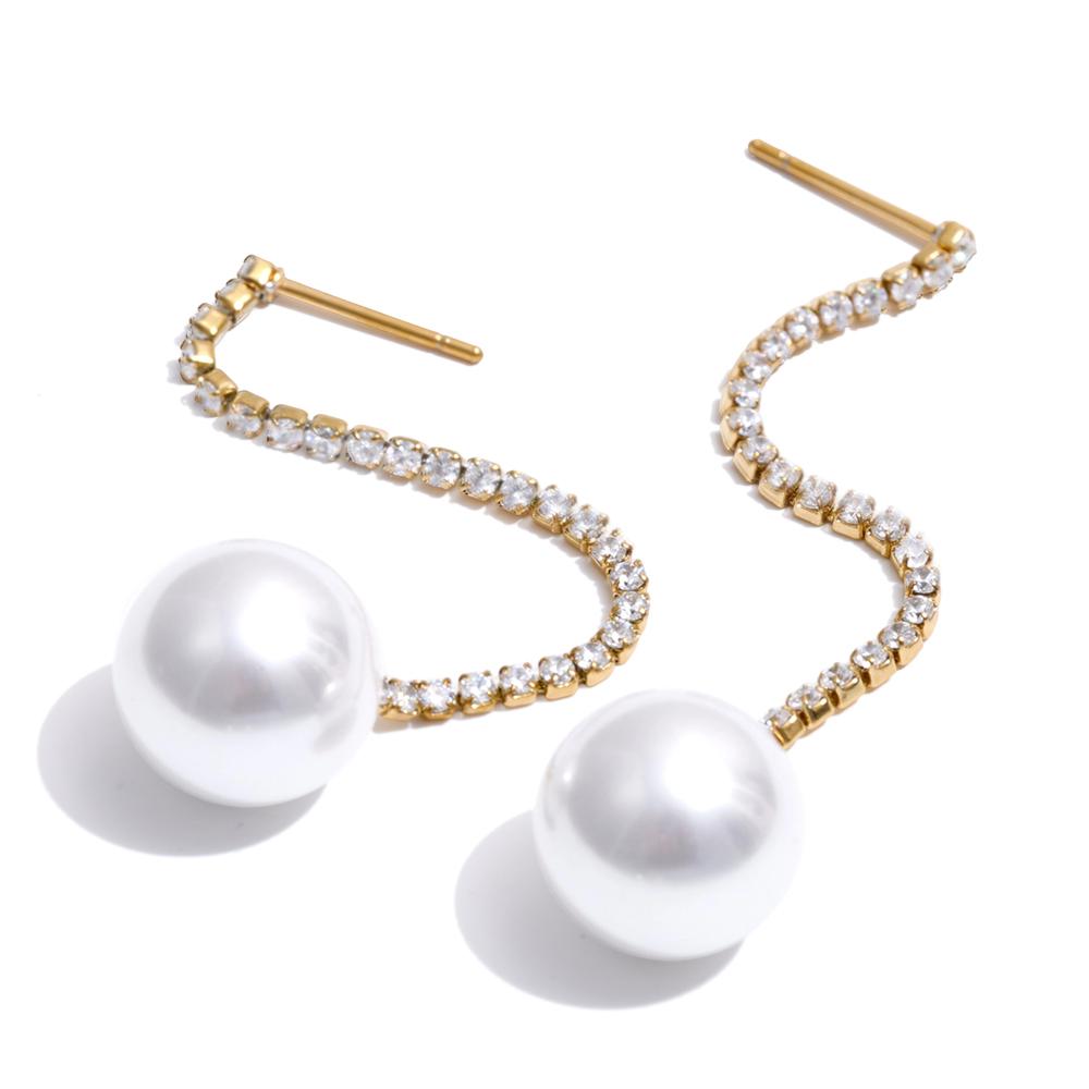 Yhpup Temperament Long Zirconia Chain Drop Simulated Pearl Round Dangle Earrings Korean Style Daily Versatile Popular Jewelry
Yhpup Temperament Long Zirconia Chain Drop Simulated Pearl Round Dangle Earrings Korean Style Daily Versatile Popular Jewelry
