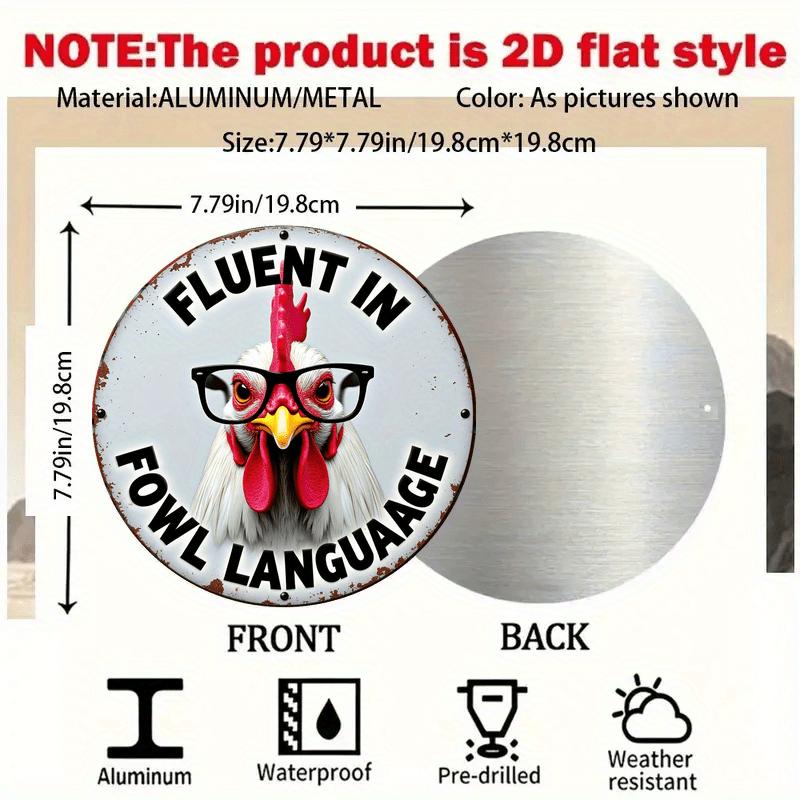 Funny Farm Chicken Fowl Language Sign Retro Round Aluminum Plaque Rustic Wall Art for Farmhouse Garden Yard 20x30cm(7.8x11.8inch)
Funny Farm Chicken Fowl Language Sign Retro Round Aluminum Plaque Rustic Wall Art for Farmhouse Garden Yard 20x30cm(7.8x11.8inch)