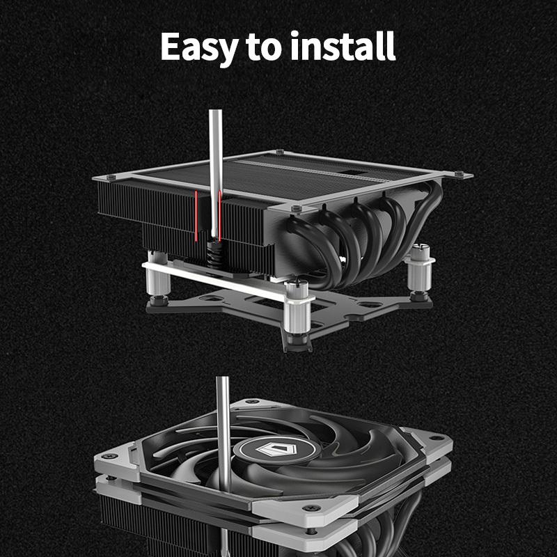 ID-COOLING IS-55 5Heatpipe CPU Cooler Down Pressure Air Cooling Radiator for LGA1200/1700/115X AM4 AM5 Mini ITX Compact Platform IS-55-Black
ID-COOLING IS-55 5Heatpipe CPU Cooler Down Pressure Air Cooling Radiator for LGA1200/1700/115X AM4 AM5 Mini ITX Compact Platform IS-55-Black