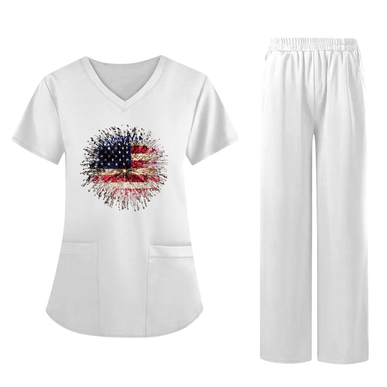 Women s Fabric Printed V Neck Pocket Short Sleeved Pants Set Workwear XL білий
Women s Fabric Printed V Neck Pocket Short Sleeved Pants Set Workwear XL білий
