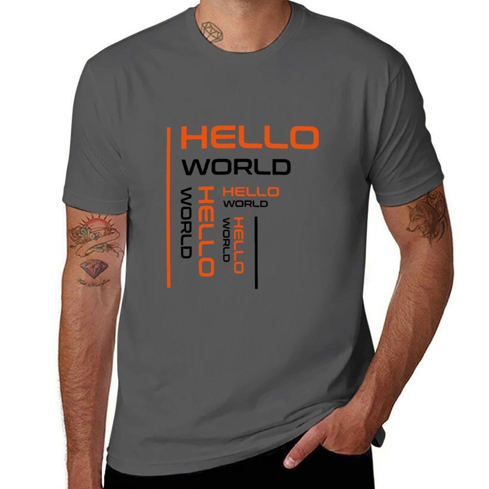 Hello World Design T-Shirt printed t shirts for man t shirts designer t shirt man designer T-Shirt 4XL
Hello World Design T-Shirt printed t shirts for man t shirts designer t shirt man designer T-Shirt 4XL