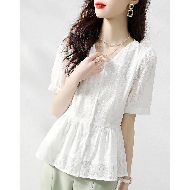 Womens Solid Color V Neck Peplum Short Sleeve Blouse M
Womens Solid Color V Neck Peplum Short Sleeve Blouse M