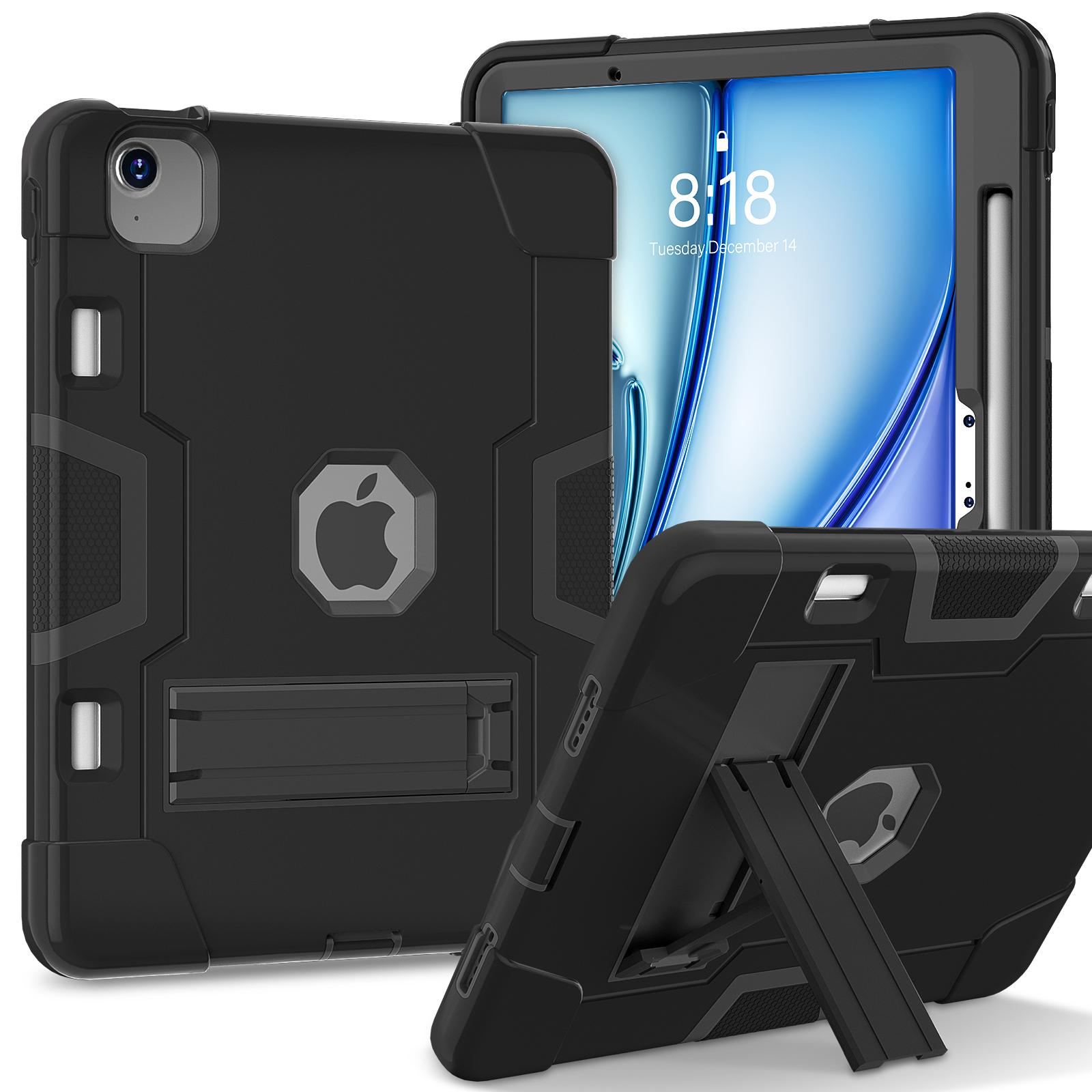 For iPad Air 11 (2025)/(2024) Case Robot Style Silicone+PC Anti-Drop Tablet Cover with Kickstand Black
For iPad Air 11 (2025)/(2024) Case Robot Style Silicone+PC Anti-Drop Tablet Cover with Kickstand Black