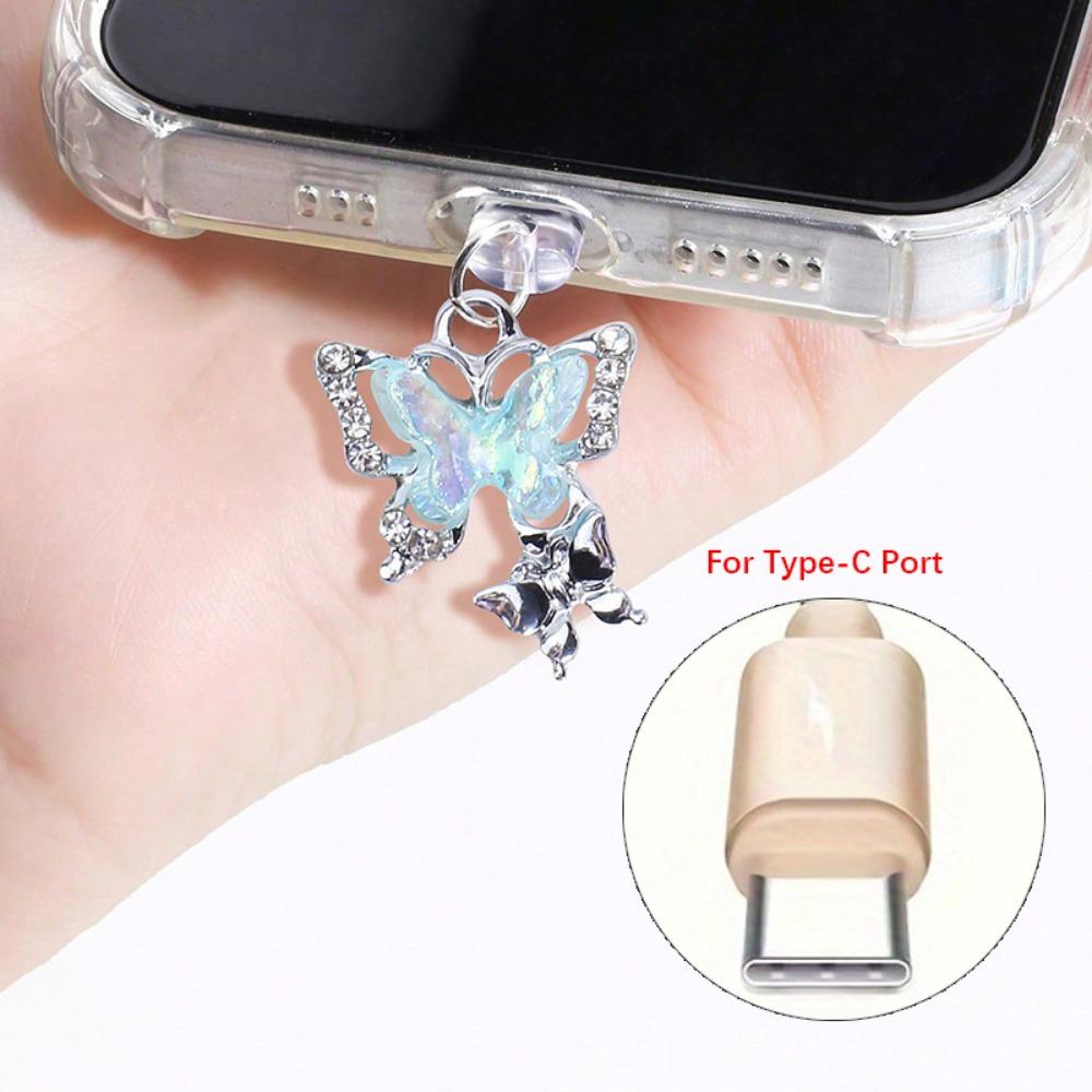 Beautiful Butterfly Phone Charging Port Cover PVC+Metal Phone Hanging Pendant For iPhone
Beautiful Butterfly Phone Charging Port Cover PVC+Metal Phone Hanging Pendant For iPhone