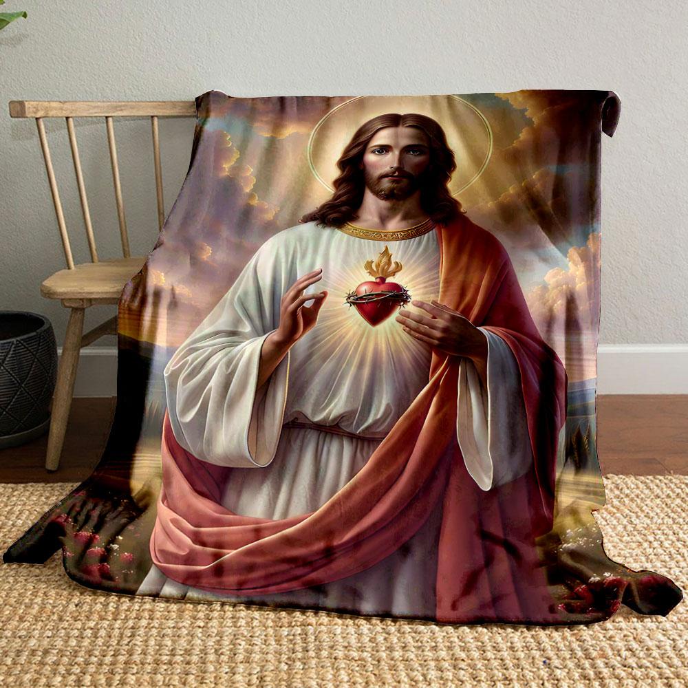 Sacred Heart Jesus Blanket Printed Blanket for Living Room Bed Couch lunch break Soft Cozy Blanket for Friend s festival Gift 80cm x 120cm
Sacred Heart Jesus Blanket Printed Blanket for Living Room Bed Couch lunch break Soft Cozy Blanket for Friend s festival Gift 80cm x 120cm