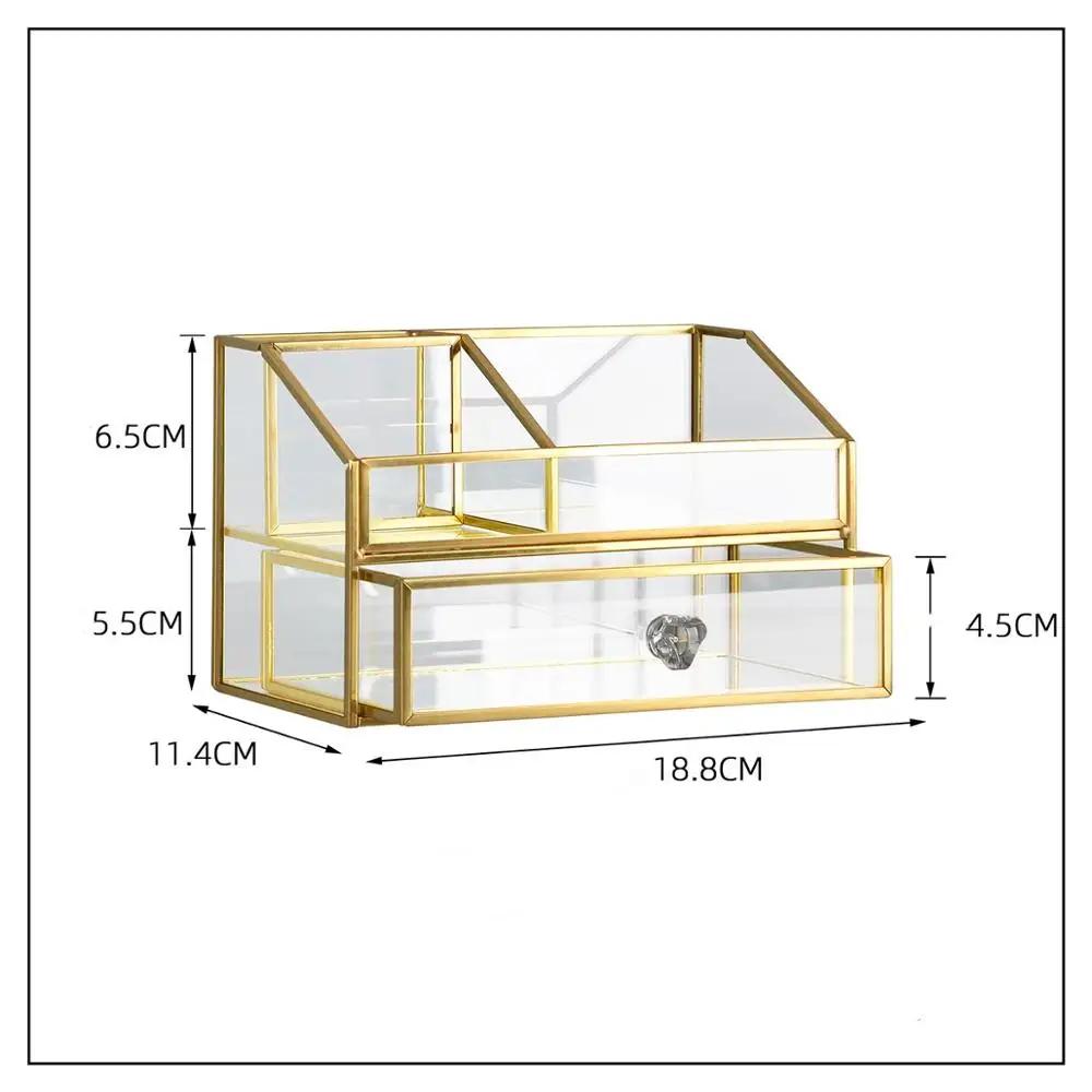 1pc Glass Makeup Brush Storage Box, Pearl Treasure Box, Cosmetic Tube, Transparent/gold Makeup Storage Box, with Drawers
1pc Glass Makeup Brush Storage Box, Pearl Treasure Box, Cosmetic Tube, Transparent/gold Makeup Storage Box, with Drawers
