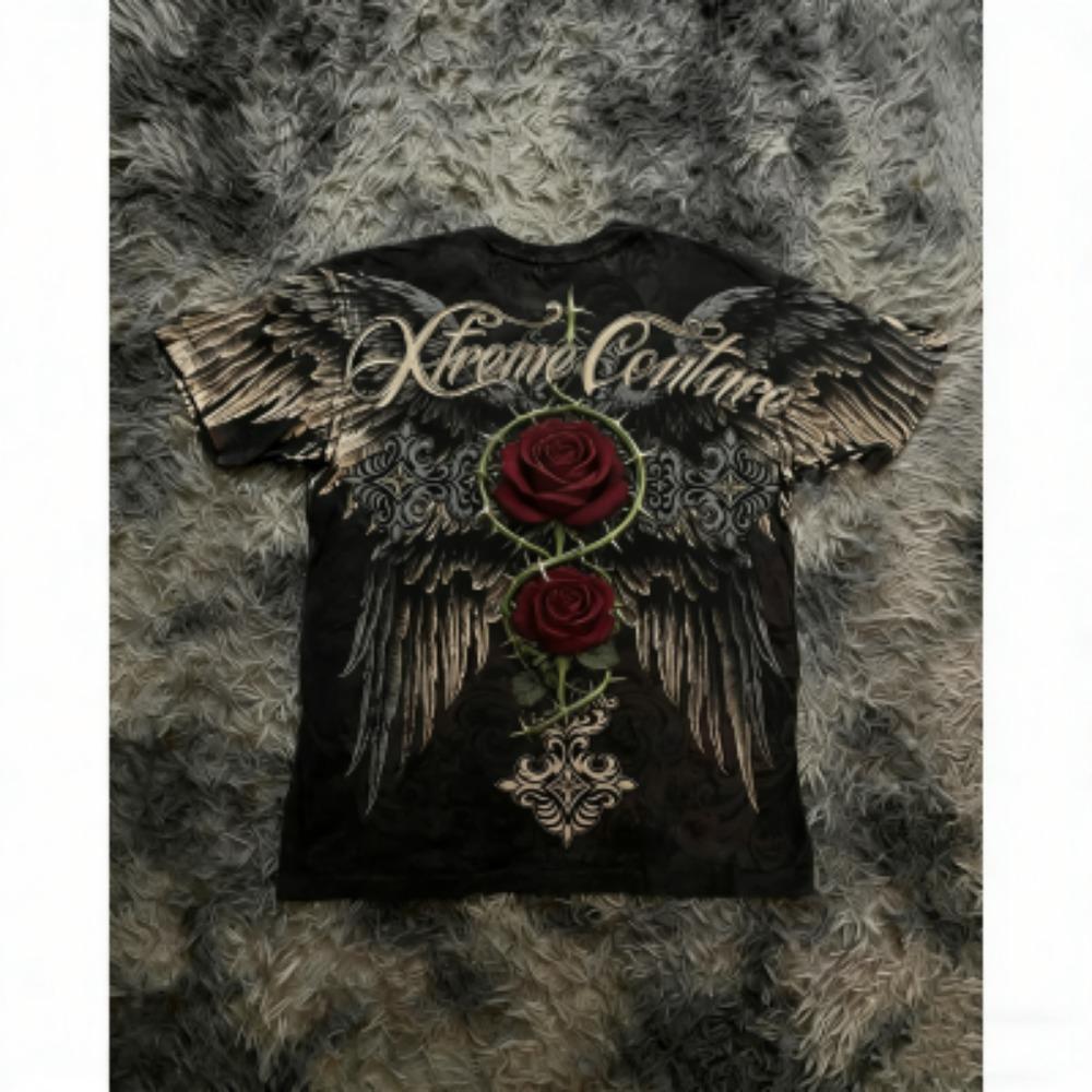 Fashion Summer Men s T-shirt Gothic Rose Cross Wing Print Tees Round Neck T-shirt Outdoor Street Style Top Casual Women s Clothing XXS
Fashion Summer Men s T-shirt Gothic Rose Cross Wing Print Tees Round Neck T-shirt Outdoor Street Style Top Casual Women s Clothing XXS