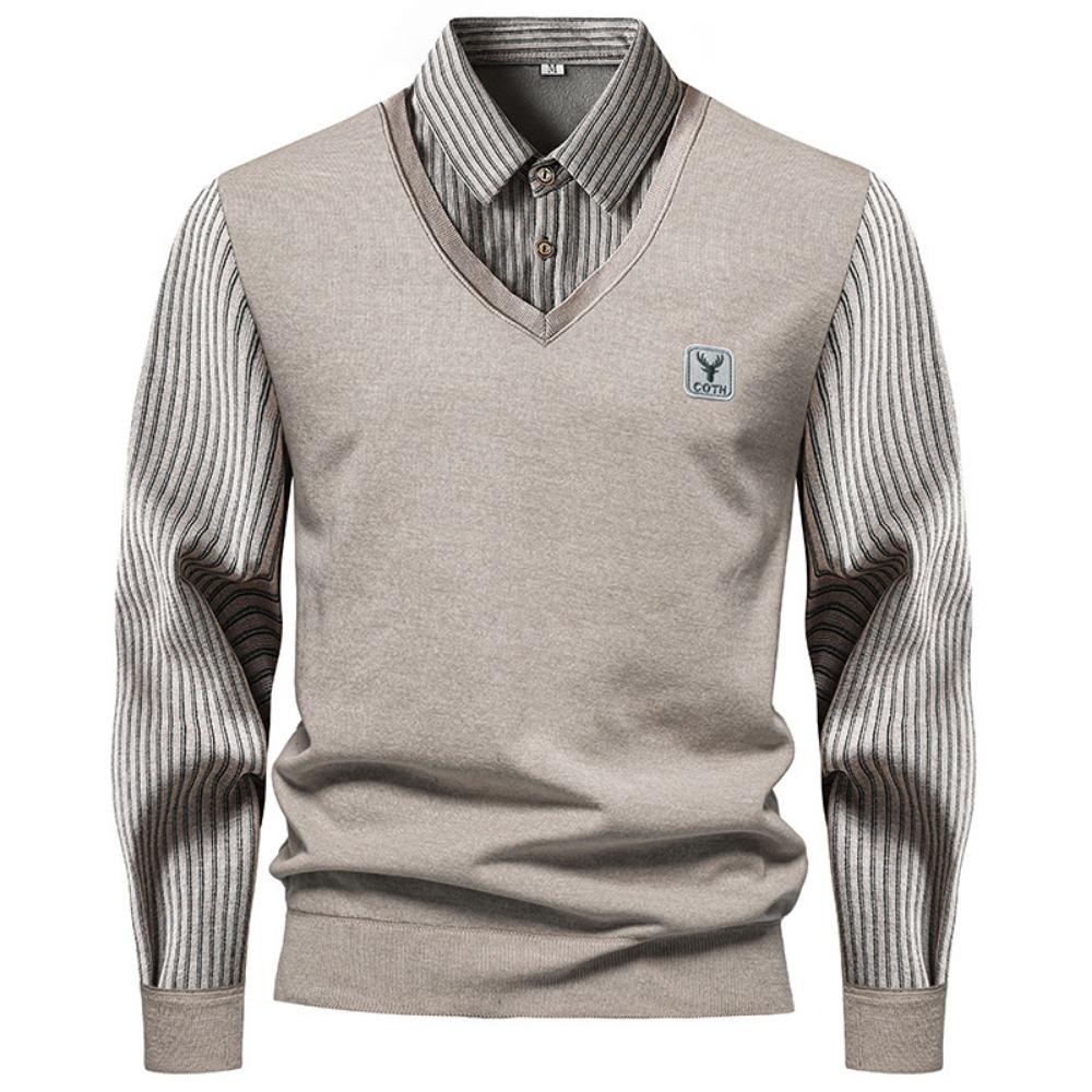Autumn and Winter New Men s Fake Two Piece Sweater with Fleece and Slim Fit Polo Collar Knitted Bottom Shirt Thickened and Warm L хаки
Autumn and Winter New Men s Fake Two Piece Sweater with Fleece and Slim Fit Polo Collar Knitted Bottom Shirt Thickened and Warm L хаки