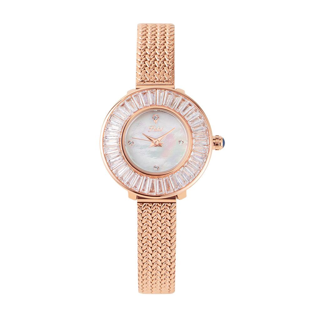 Новые маленькие дисковые часы Water Diamond British Watch, модный дизайн, повседневные простые сетчатые модные часы для женщин