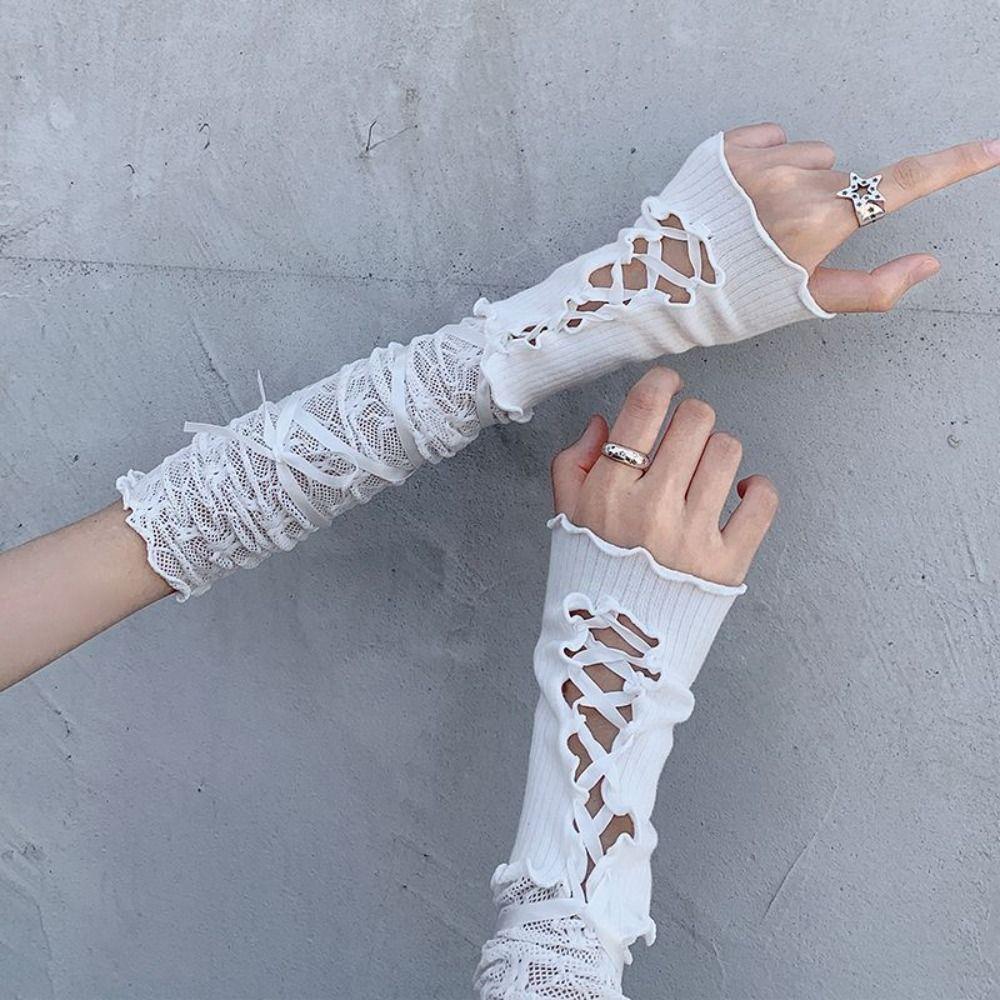 Bowknot Strapping Fingerless Mittens Elastic Sunscreen Sleeve Anime Gloves Cosplay Accessories White 2
Bowknot Strapping Fingerless Mittens Elastic Sunscreen Sleeve Anime Gloves Cosplay Accessories White 2