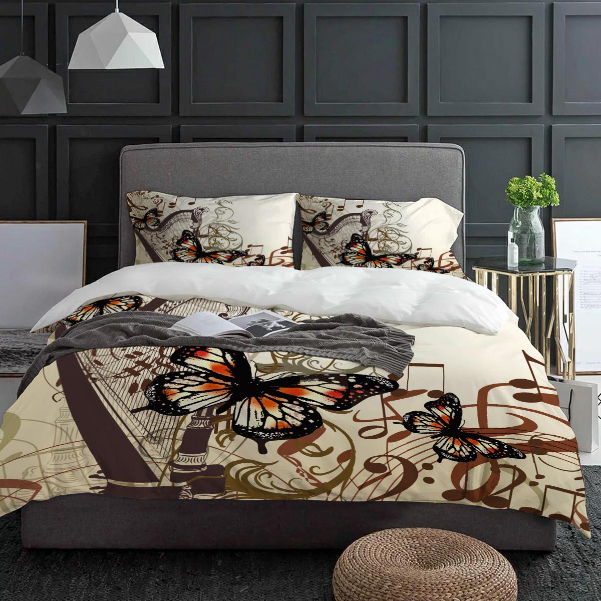 Music Notes Butterfly Vintage Bedding Set 3pcs Duvet Cover Pillowcase Kids Adult Quilt Cover Double Bed Set Home Textile EU single(135x200cm)
Music Notes Butterfly Vintage Bedding Set 3pcs Duvet Cover Pillowcase Kids Adult Quilt Cover Double Bed Set Home Textile EU single(135x200cm)