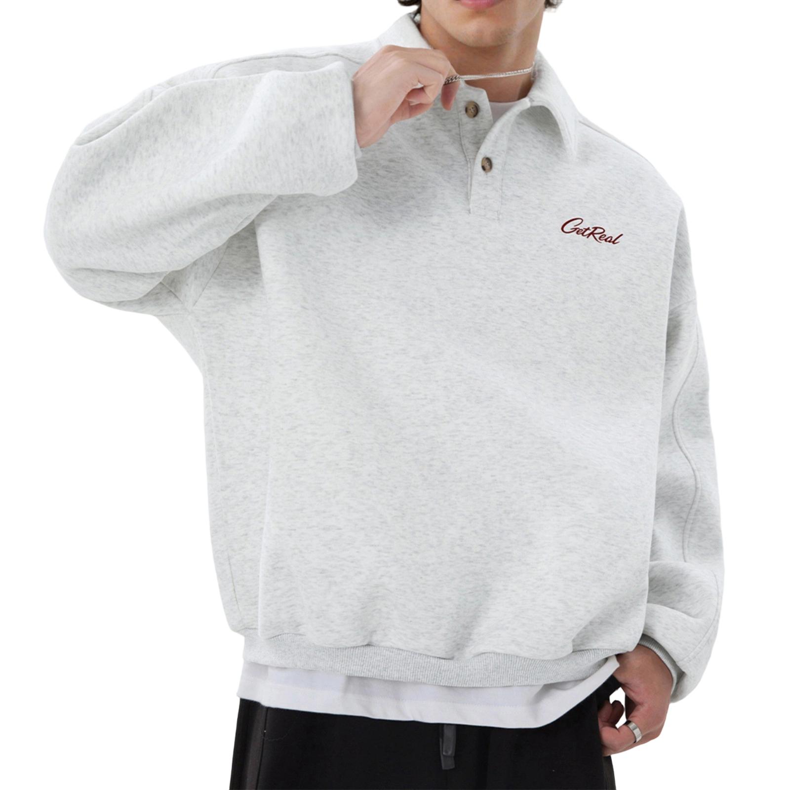 Men s collar sweatshirt, retro loose long sleeved pullover, collar button up jacket XL білий
Men s collar sweatshirt, retro loose long sleeved pullover, collar button up jacket XL білий