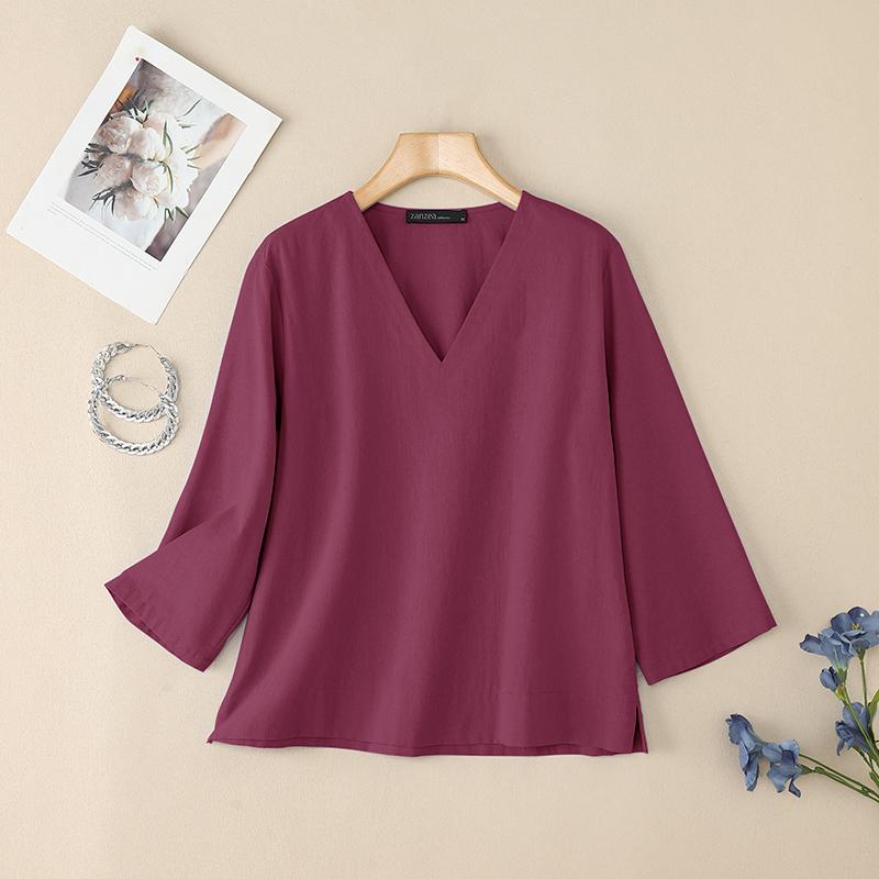 ZANZEA Womens Casual V-Neck Solid Color 3/4 Sleeve Blouse 5XL кларет
ZANZEA Womens Casual V-Neck Solid Color 3/4 Sleeve Blouse 5XL кларет