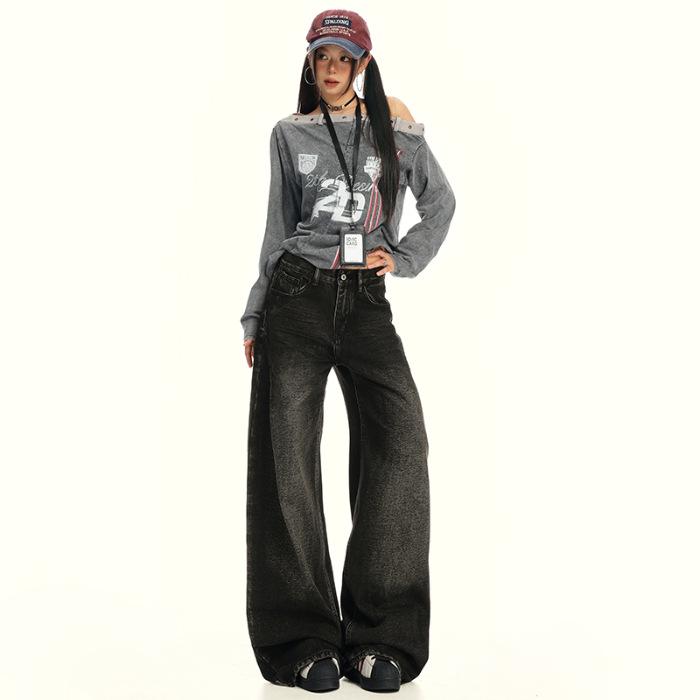 2025 Women s Retro Black Denim Wide-Leg Jeans Medium
2025 Women s Retro Black Denim Wide-Leg Jeans Medium