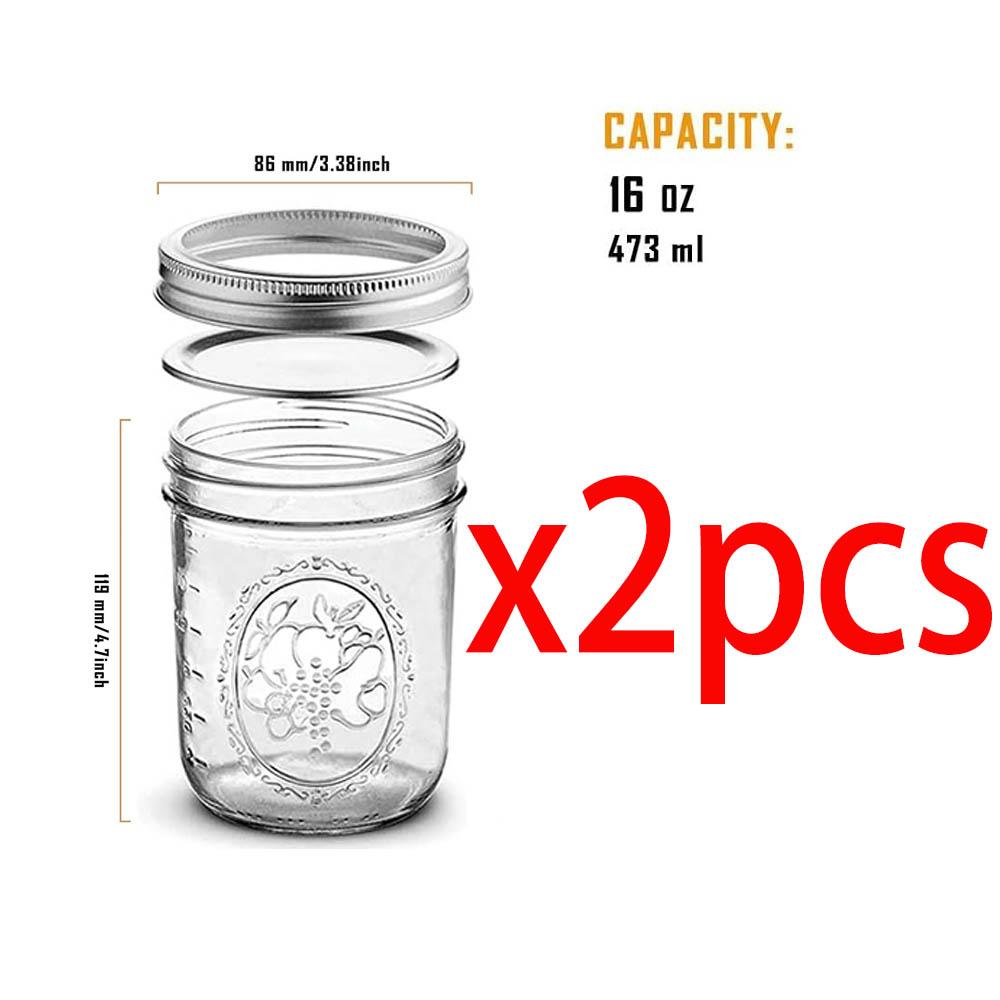 16oz Wide Mouth Mason Jars with Lids,Canning Jars with Metal Airtight Lids and Bands for Fermenting,Pickling,Freezing,Preserving
16oz Wide Mouth Mason Jars with Lids,Canning Jars with Metal Airtight Lids and Bands for Fermenting,Pickling,Freezing,Preserving