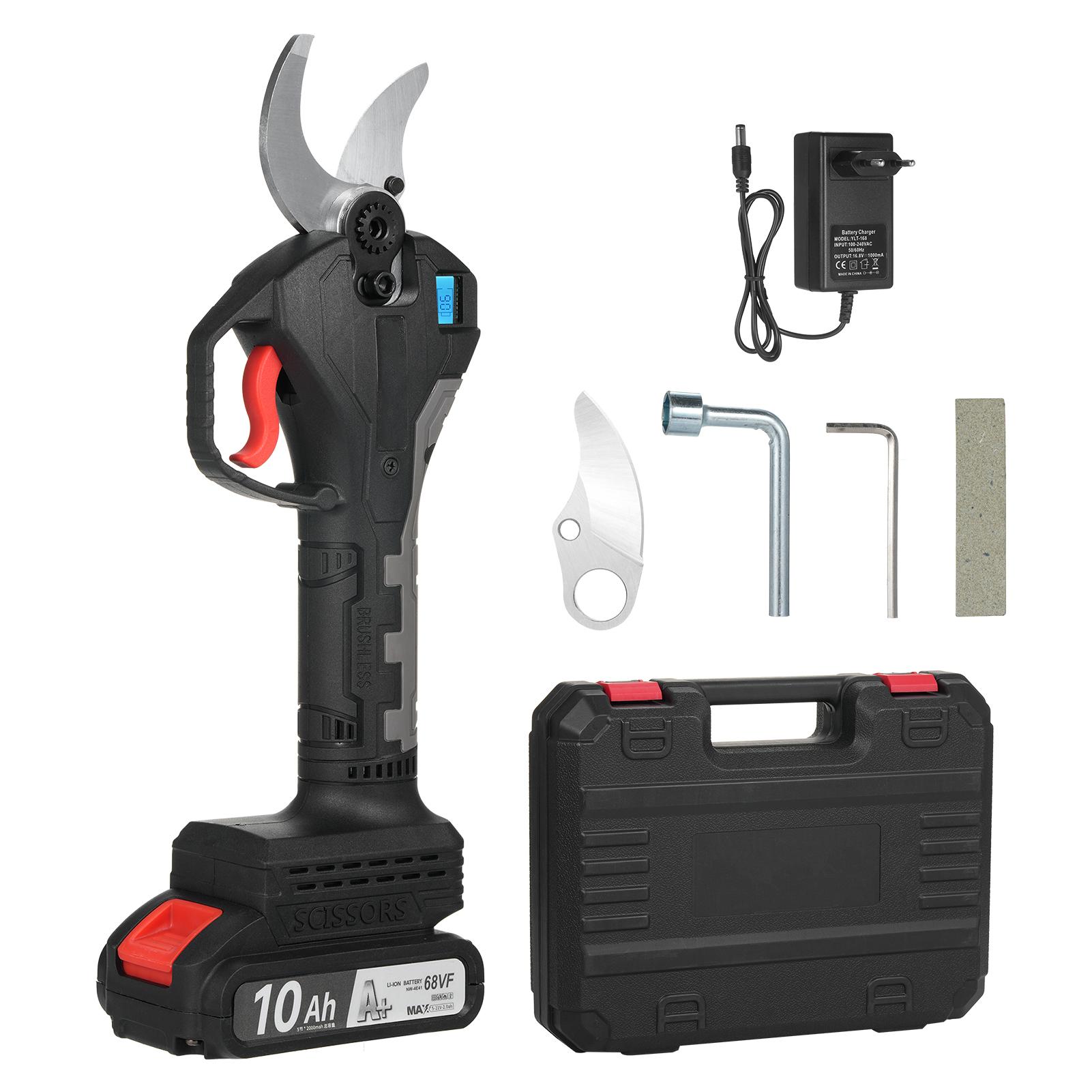 Электрические секаторы Беспроводной электрический секатор для обрезки ветвей деревьев с питанием от аккумулятора с бесщеточным управлением EU Plug 1 Battery чёрный
Электрические секаторы Беспроводной электрический секатор для обрезки ветвей деревьев с питанием от аккумулятора с бесщеточным управлением EU Plug 1 Battery чёрный