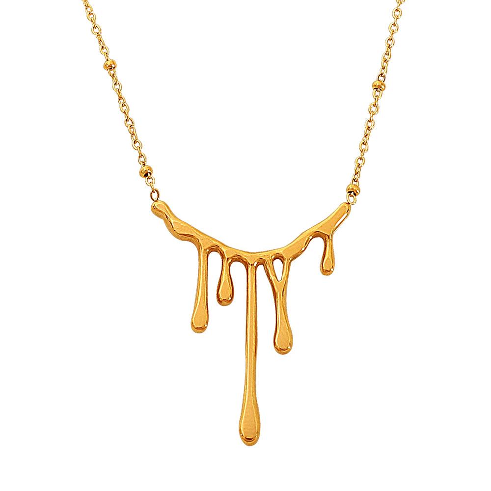 European and American Cross-border Simple Light Golden Water Drop Lava Necklace Female Niche Design Advanced Collarbone Chain Luxury Versatile 2026 45CM
European and American Cross-border Simple Light Golden Water Drop Lava Necklace Female Niche Design Advanced Collarbone Chain Luxury Versatile 2026 45CM