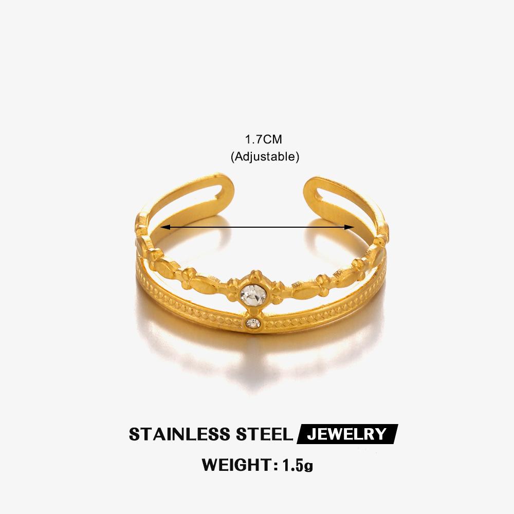 Stainless Steel Gold Color Zircon Double-layer Ring Minimalist Open Rings Women Zircon Wedding Band Gift Wholesale resizable
Stainless Steel Gold Color Zircon Double-layer Ring Minimalist Open Rings Women Zircon Wedding Band Gift Wholesale resizable