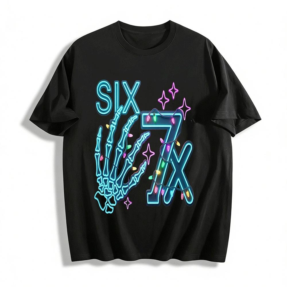 Neon Skeleton Hand Christmas Lights SIX7X Street Style Graphic Tee Pure cotton T-shirt XXS
Neon Skeleton Hand Christmas Lights SIX7X Street Style Graphic Tee Pure cotton T-shirt XXS