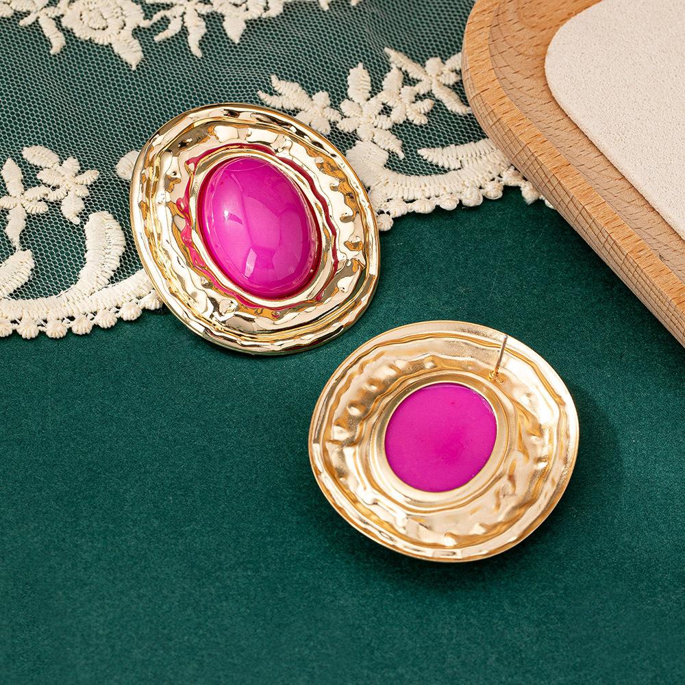Exaggerate Retro Gold Color Liquid Metal Oval Multiple Colors Stud Earrings for Women Personality Medieval Jewelry Accessories
Exaggerate Retro Gold Color Liquid Metal Oval Multiple Colors Stud Earrings for Women Personality Medieval Jewelry Accessories