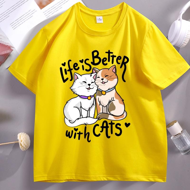 Life Is Better with Cats Graphic T Shirts Funny Valentines Day Cotton Short Sleeve Round Neck Tshirts Streetwear Loose Tops 4XL
Life Is Better with Cats Graphic T Shirts Funny Valentines Day Cotton Short Sleeve Round Neck Tshirts Streetwear Loose Tops 4XL
