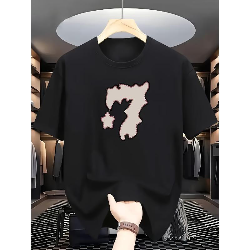 European sizes s White Number 7 & Star Print T-Shirt - Red/Beige Charm Design, Casual Short Sleeve Round Neck Summer Tee 4XL чорний
European sizes s White Number 7 & Star Print T-Shirt - Red/Beige Charm Design, Casual Short Sleeve Round Neck Summer Tee 4XL чорний