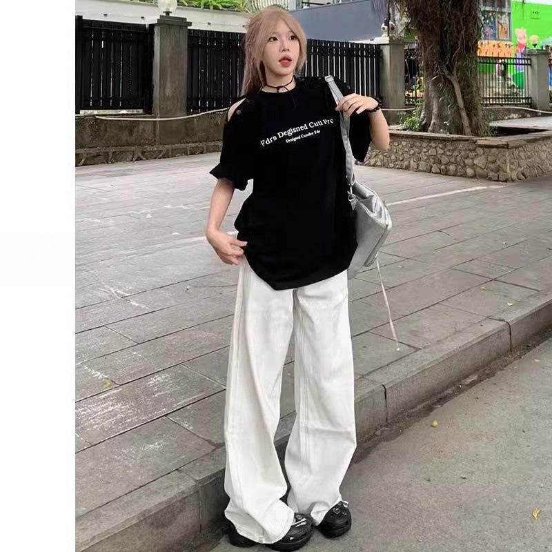 Women s Plus Size White High Waist Straight Leg Jeans - Autumn Casual Wide Leg Slimming Loose Floor-Length Pants. 3XL
Women s Plus Size White High Waist Straight Leg Jeans - Autumn Casual Wide Leg Slimming Loose Floor-Length Pants. 3XL