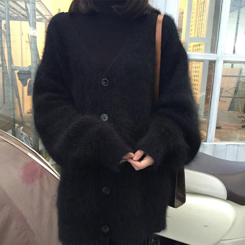 Женский вязаный кардиган из норкового флиса, осенне-зимний, толстый, свободный, с рукавами-фонариками, куртка-свитер One size чёрный
Женский вязаный кардиган из норкового флиса, осенне-зимний, толстый, свободный, с рукавами-фонариками, куртка-свитер One size чёрный