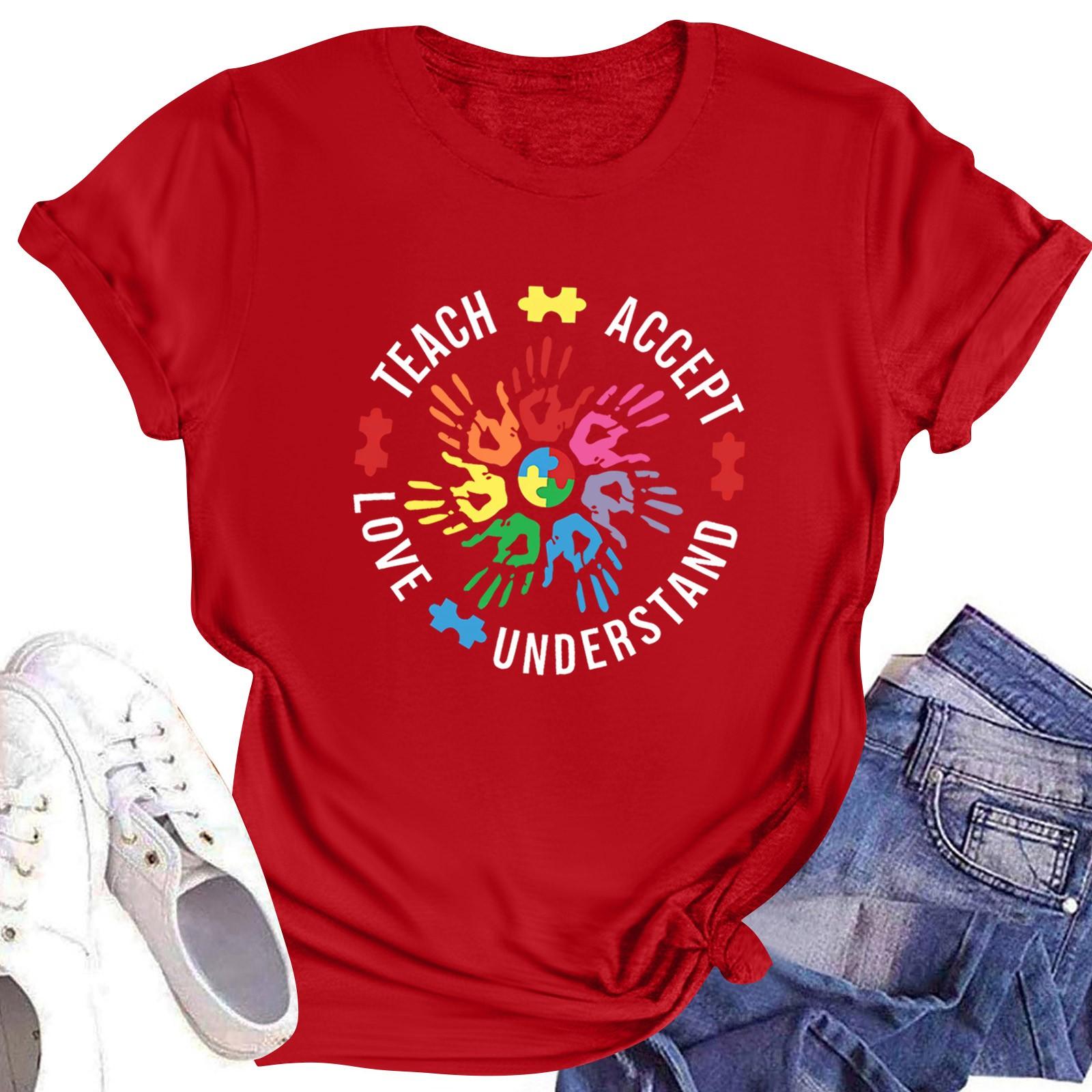 Жіноча повсякденна повсякденна футболка з круглим вирізом і короткими рукавами з принтом XL червоний
Жіноча повсякденна повсякденна футболка з круглим вирізом і короткими рукавами з принтом XL червоний