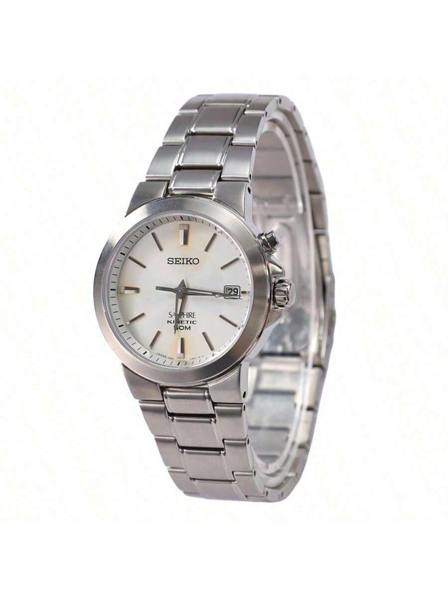 KINETIC Чоловічий кварцовий годинник SKA321J1 - Білий круглий циферблат, Ремінець з нержавіючої сталі, Відображення дати SKA321J1 срібний
KINETIC Чоловічий кварцовий годинник SKA321J1 - Білий круглий циферблат, Ремінець з нержавіючої сталі, Відображення дати SKA321J1 срібний